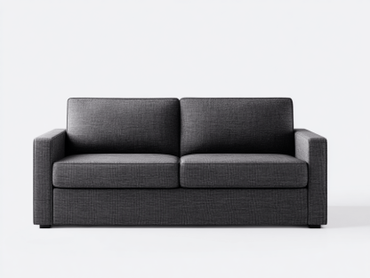Canapé 2 places – tissu – gris foncé – design moderne compact
