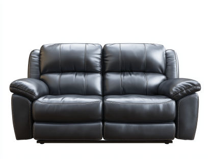 Canapé 2 places – similicuir – gris foncé – design relax sans inclinaison