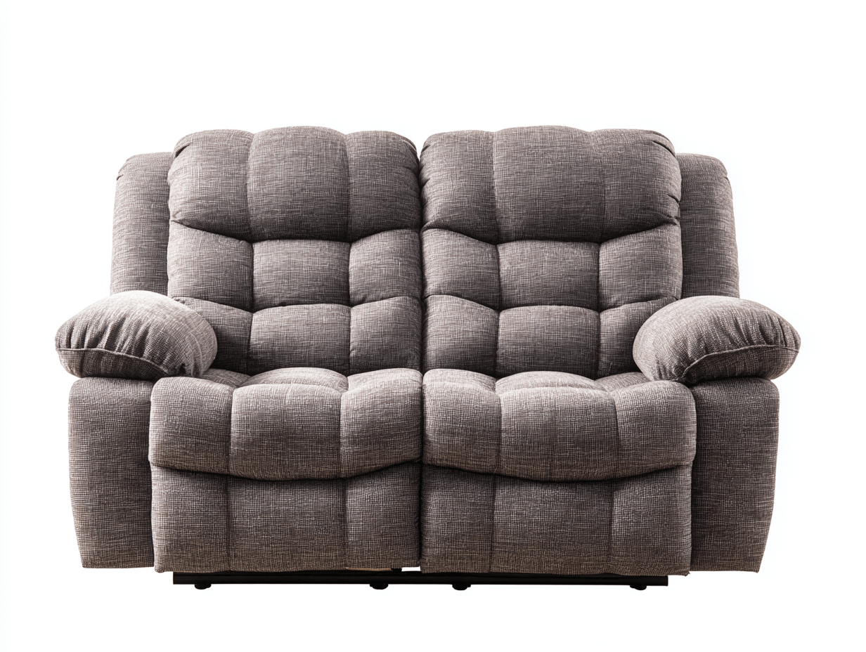 Canapé deux places - tissu gris foncé - style relax avec coussins surdimensionnés et assise profonde