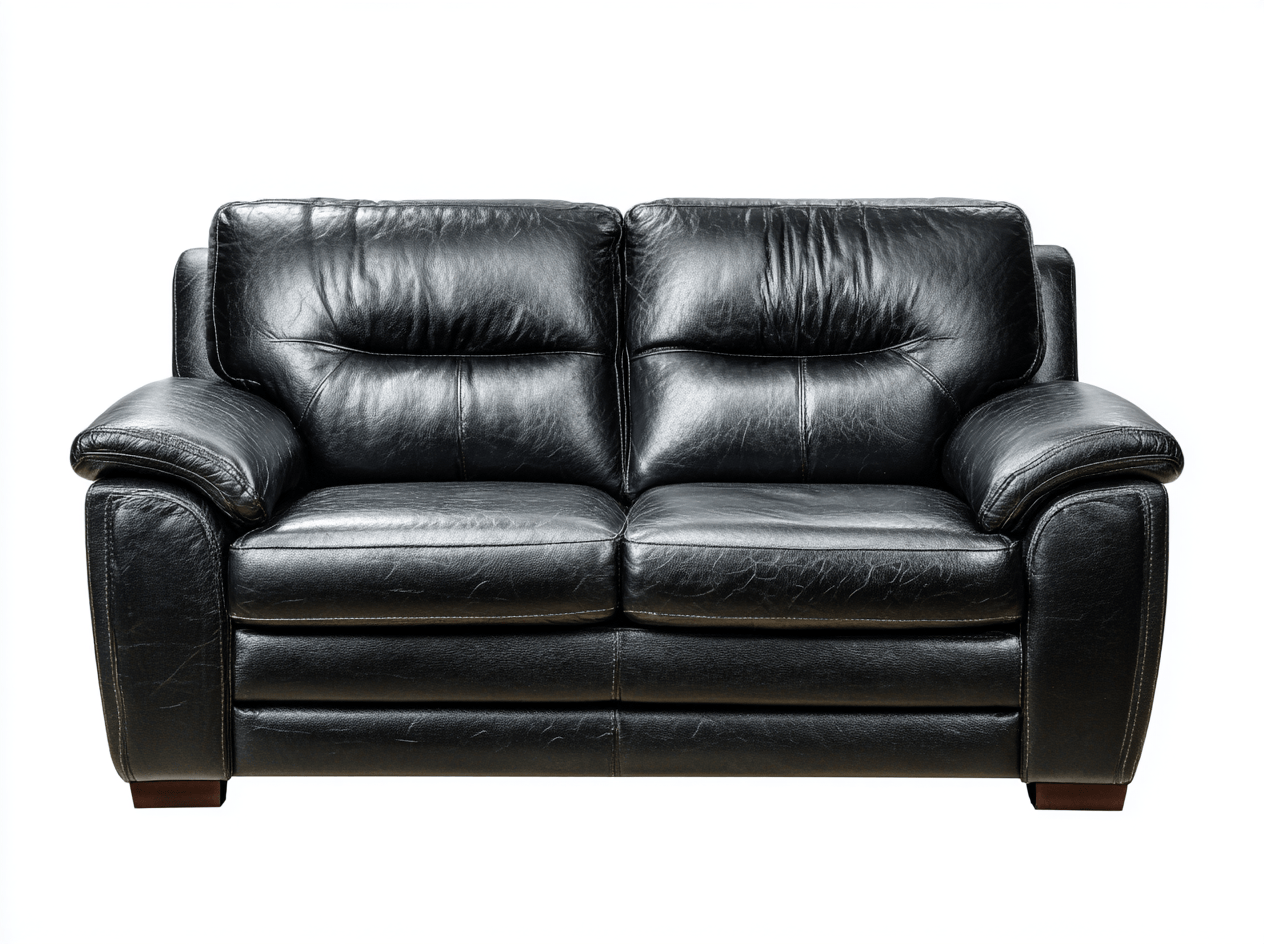 Canapé 2 places en cuir synthétique – noir – rembourrage épais contemporain