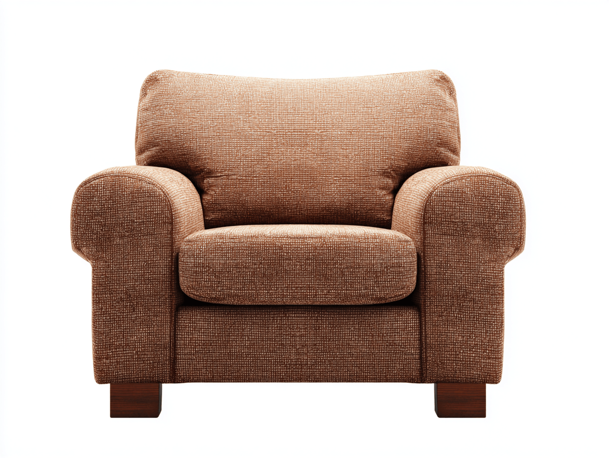 Fauteuil en tissu – marron – style classique avec assise rembourrée