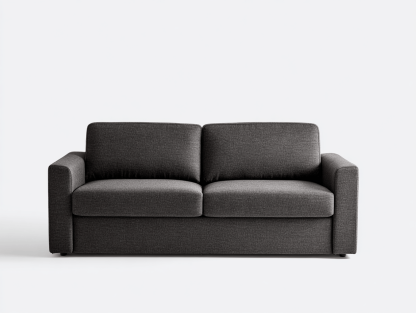 Canapé 2 places en tissu – gris foncé – design épuré