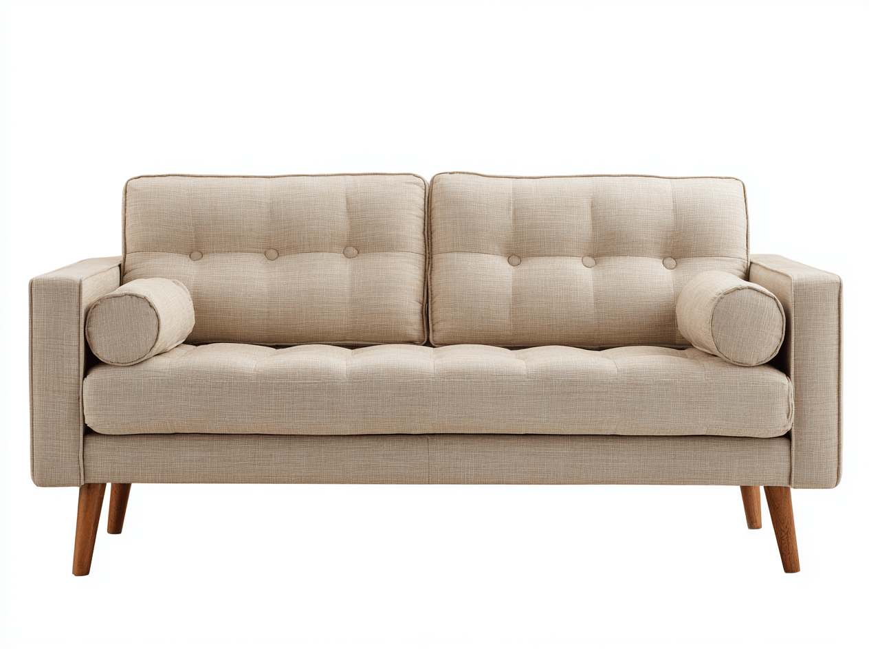 Canapé 2 places en tissu – beige – style vintage – pour salon