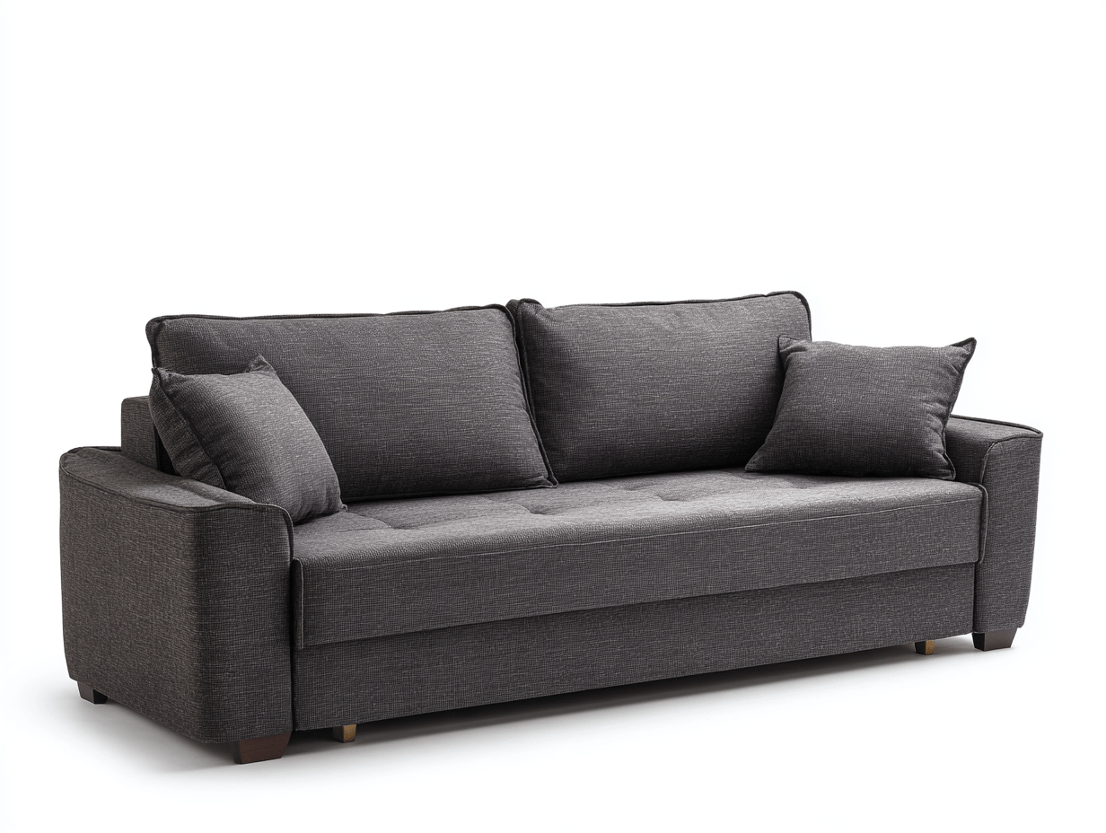 Canapé 3 places en tissu – gris foncé – design moderne