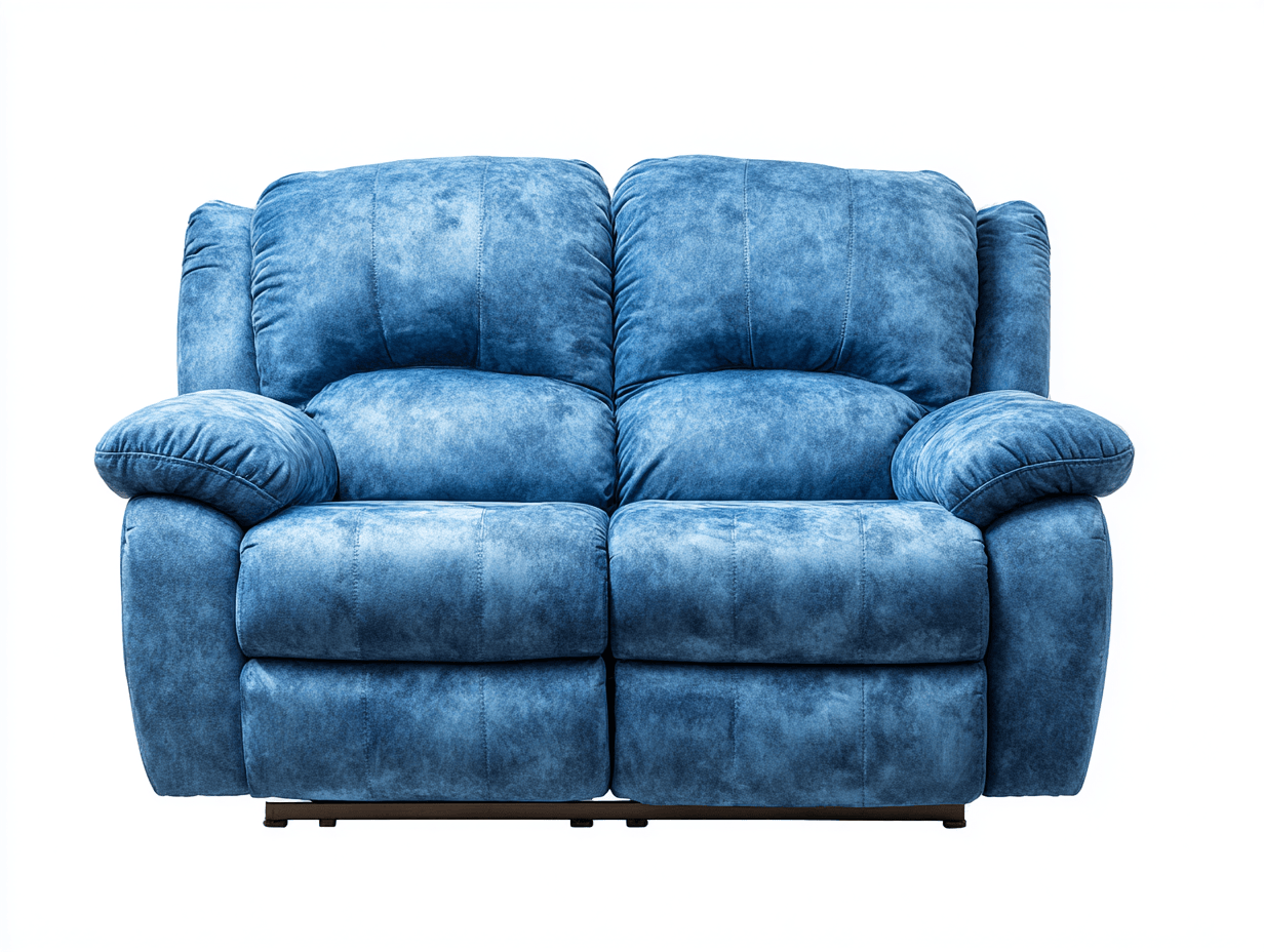 Canapé 2 places – tissu – bleu – style moelleux contemporain avec accoudoirs rembourrés