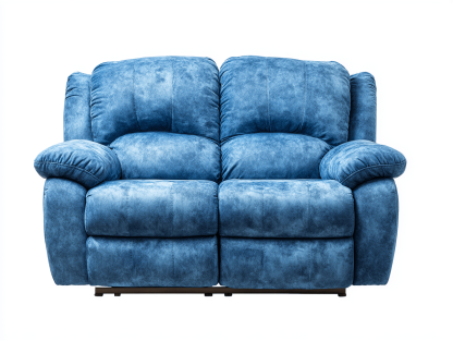 Canapé 2 places – tissu – bleu – style moelleux contemporain avec accoudoirs rembourrés