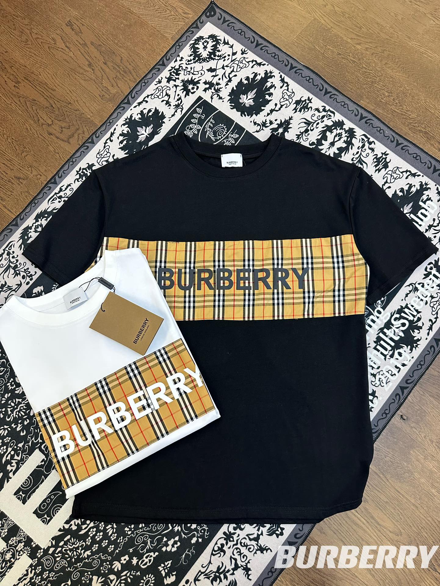 BB Plaid print couple T-shirt