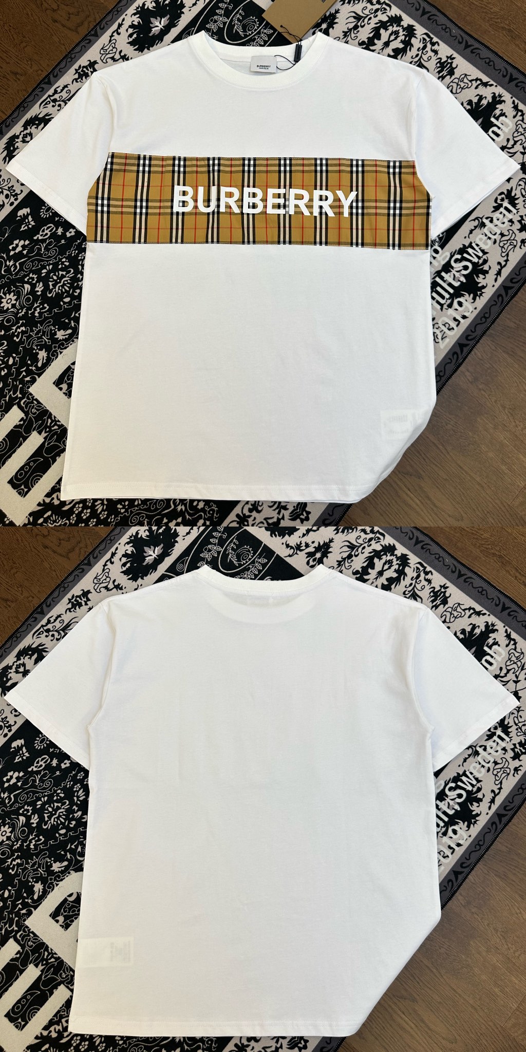 BB Plaid print couple T-shirt