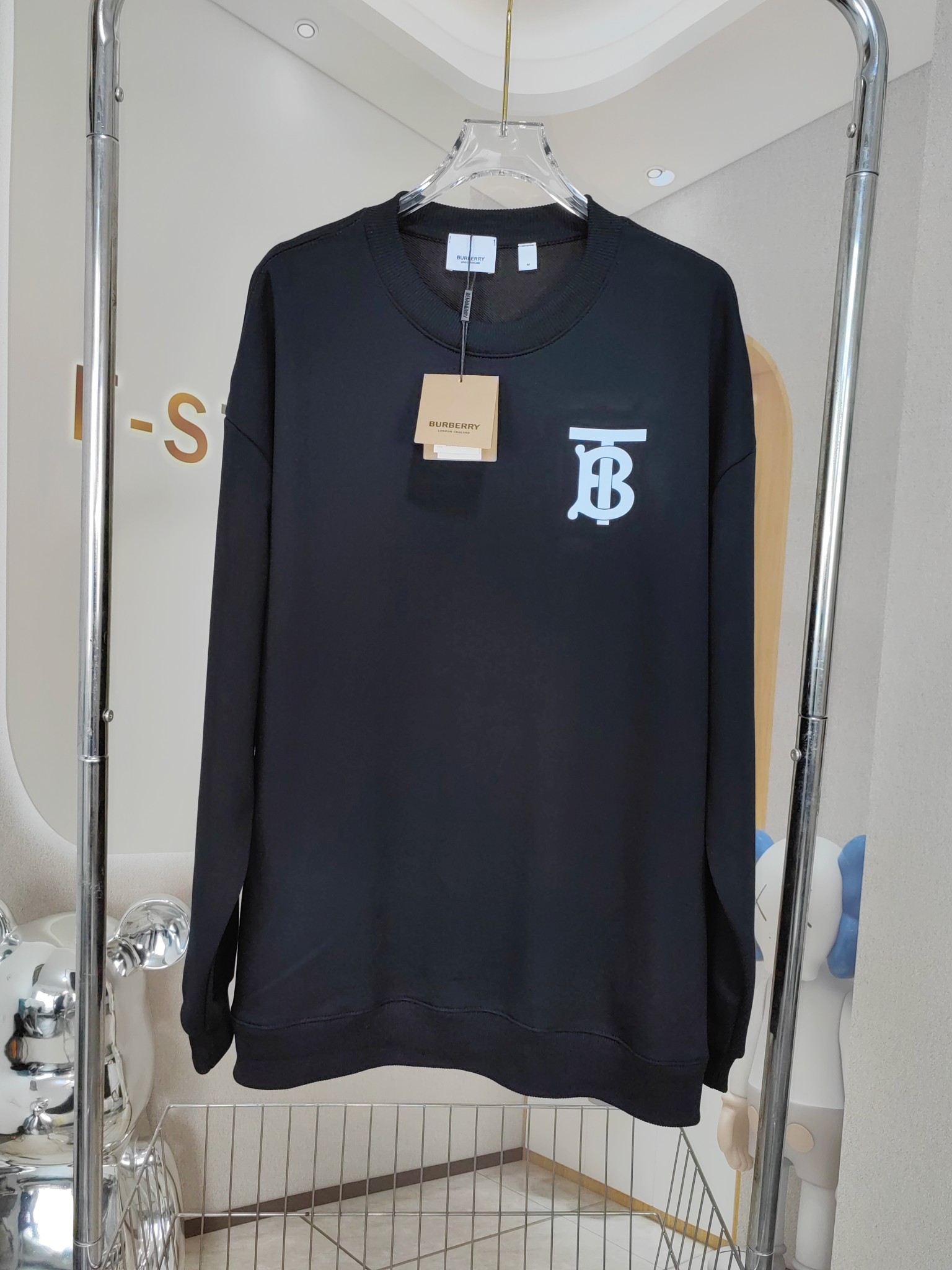 BB Classic TB rubber label LOGO round neck sweatshirt