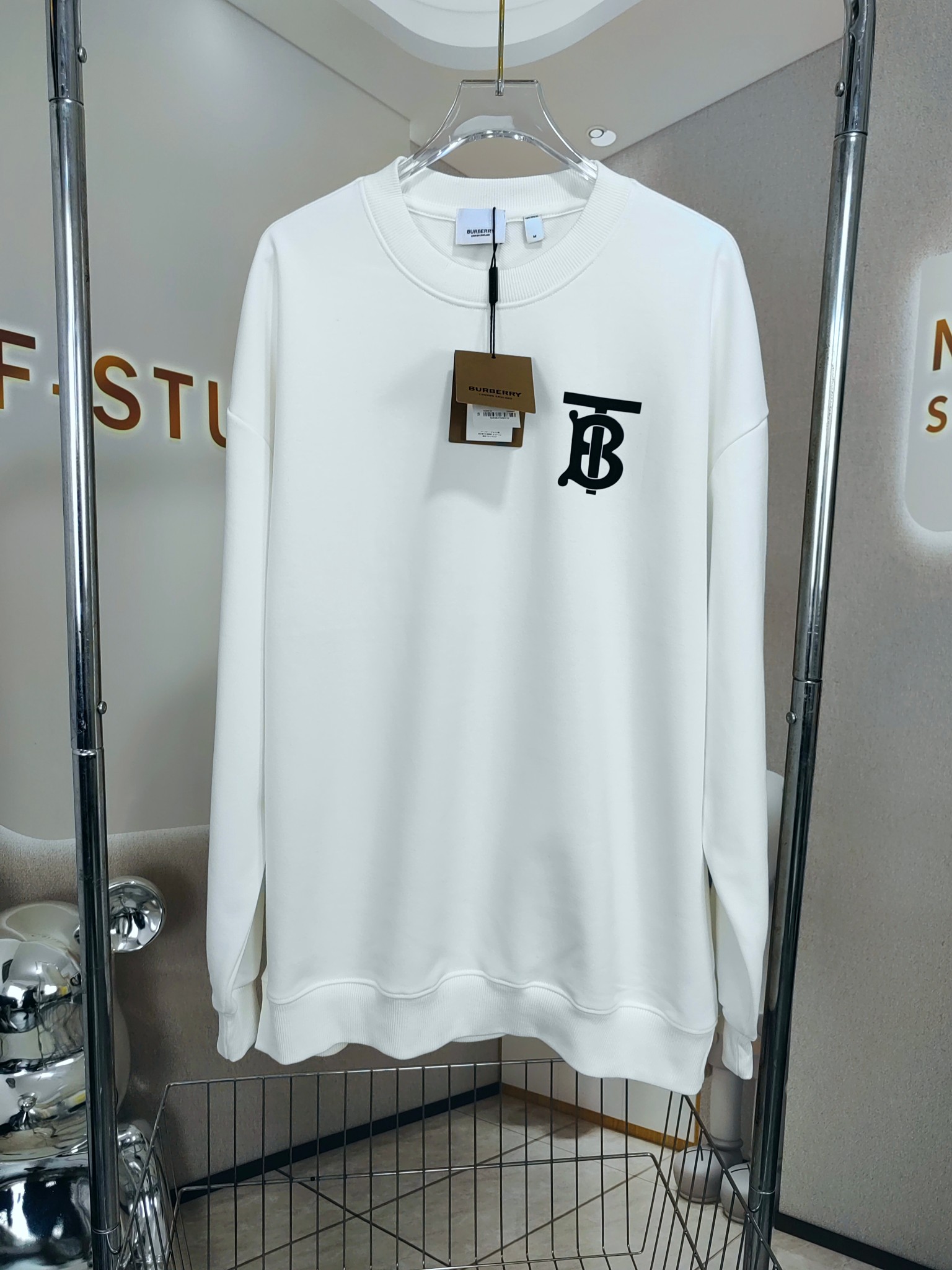 BB Classic TB rubber label LOGO round neck sweatshirt