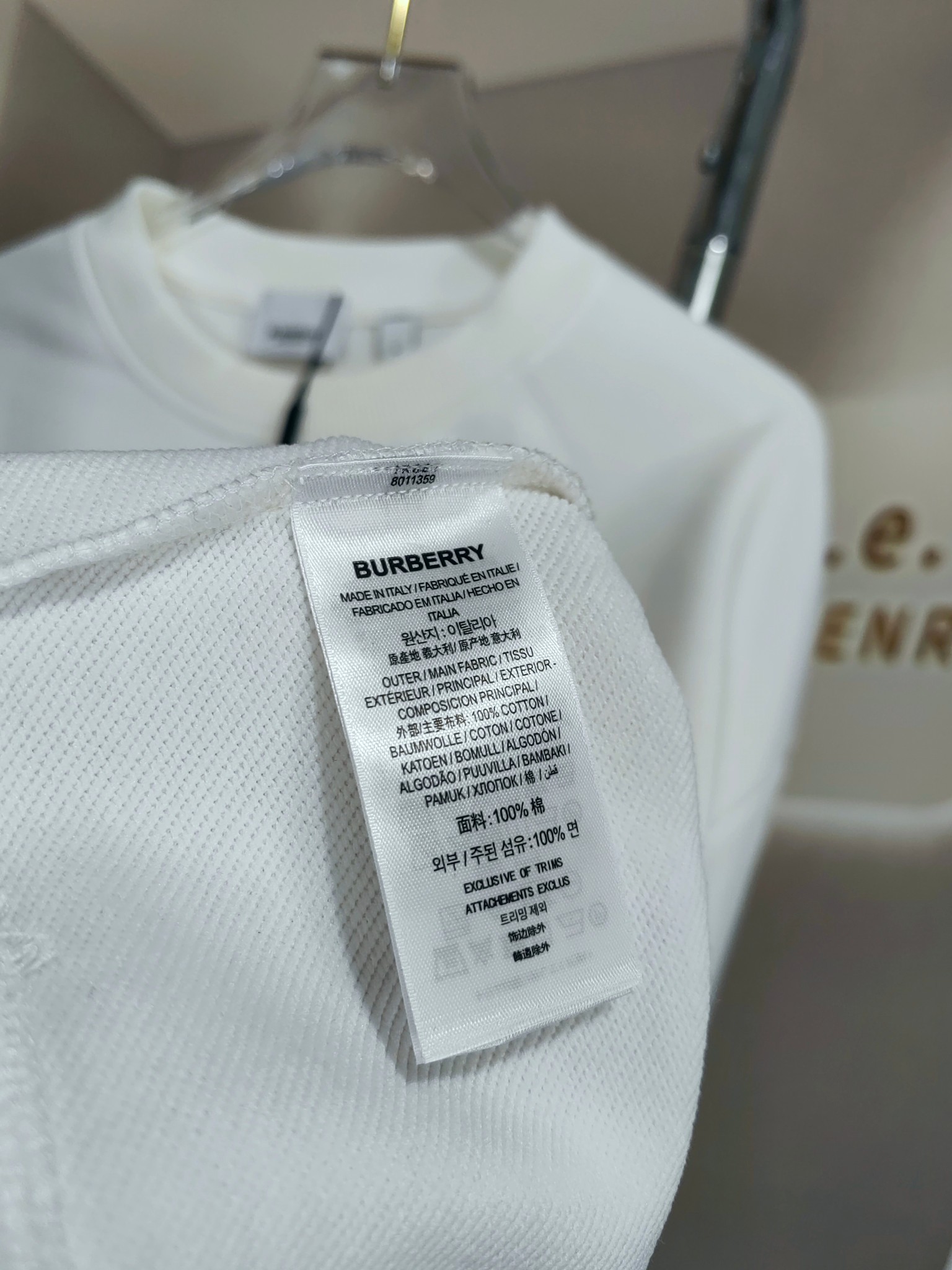 BB Classic TB rubber label LOGO round neck sweatshirt