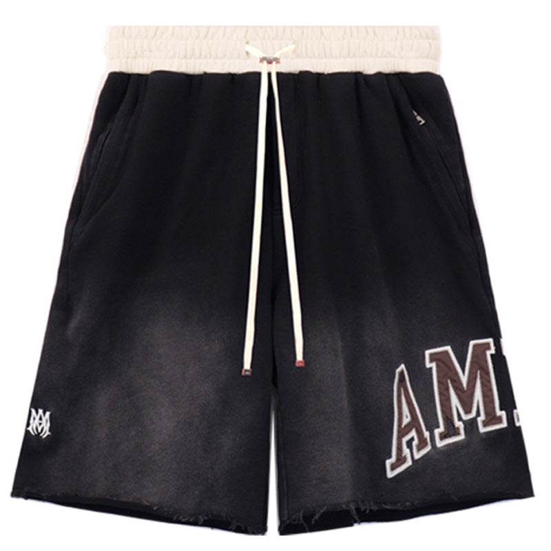 AM Straight-Leg Logo-Appliquéd Cotton-Jersey Shorts