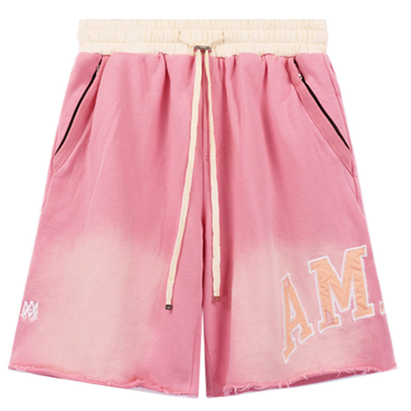 AM Straight-Leg Logo-Appliquéd Cotton-Jersey Shorts