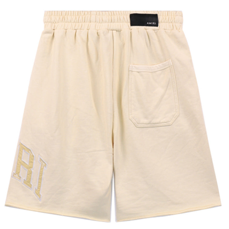 AM Straight-Leg Logo-Appliquéd Cotton-Jersey Shorts