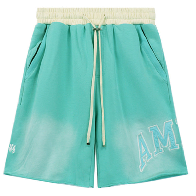 AM Straight-Leg Logo-Appliquéd Cotton-Jersey Shorts