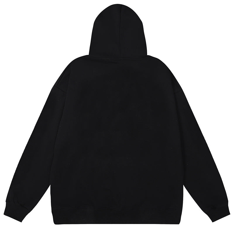 AM Street Style Long Sleeves Plain Cotton Logo Hoodies