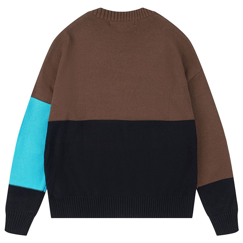 OW Color Block Logo Knit Sweater