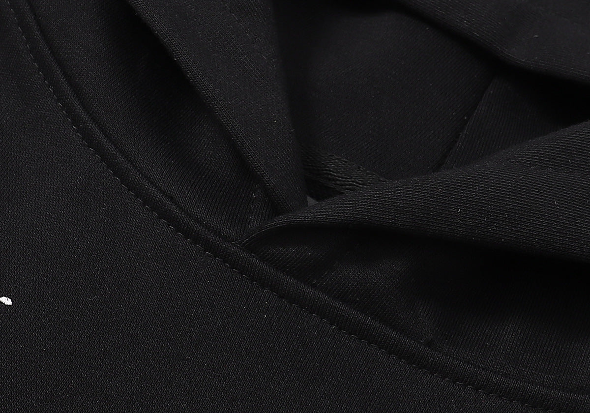 AM Street Style Long Sleeves Plain Cotton Logo Hoodies