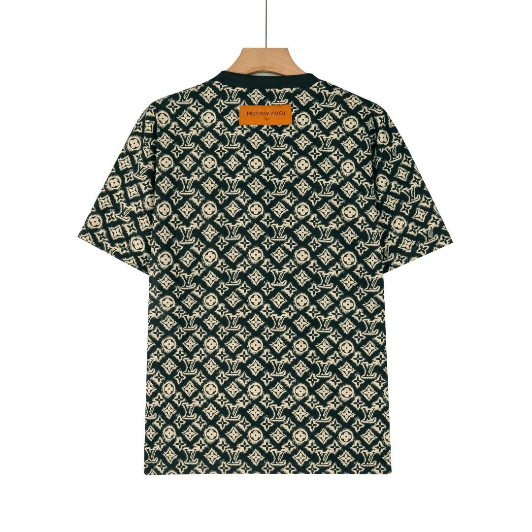 Louis New full-print LOGO short-sleeved round neck T-shirt