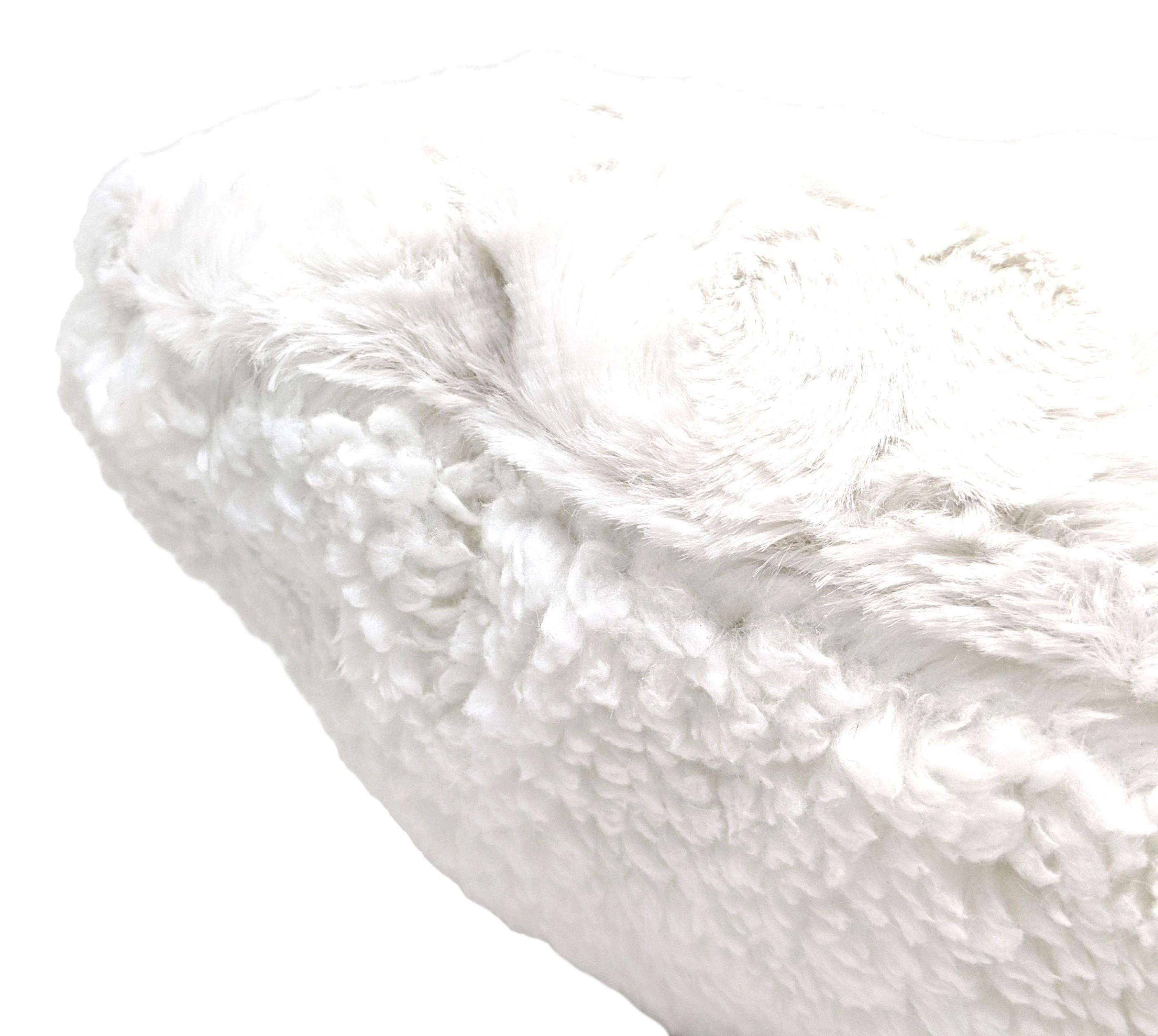 White Luxury Roses Romantic Plush Stuffed Heart Throw Pillow - 16” x 14”