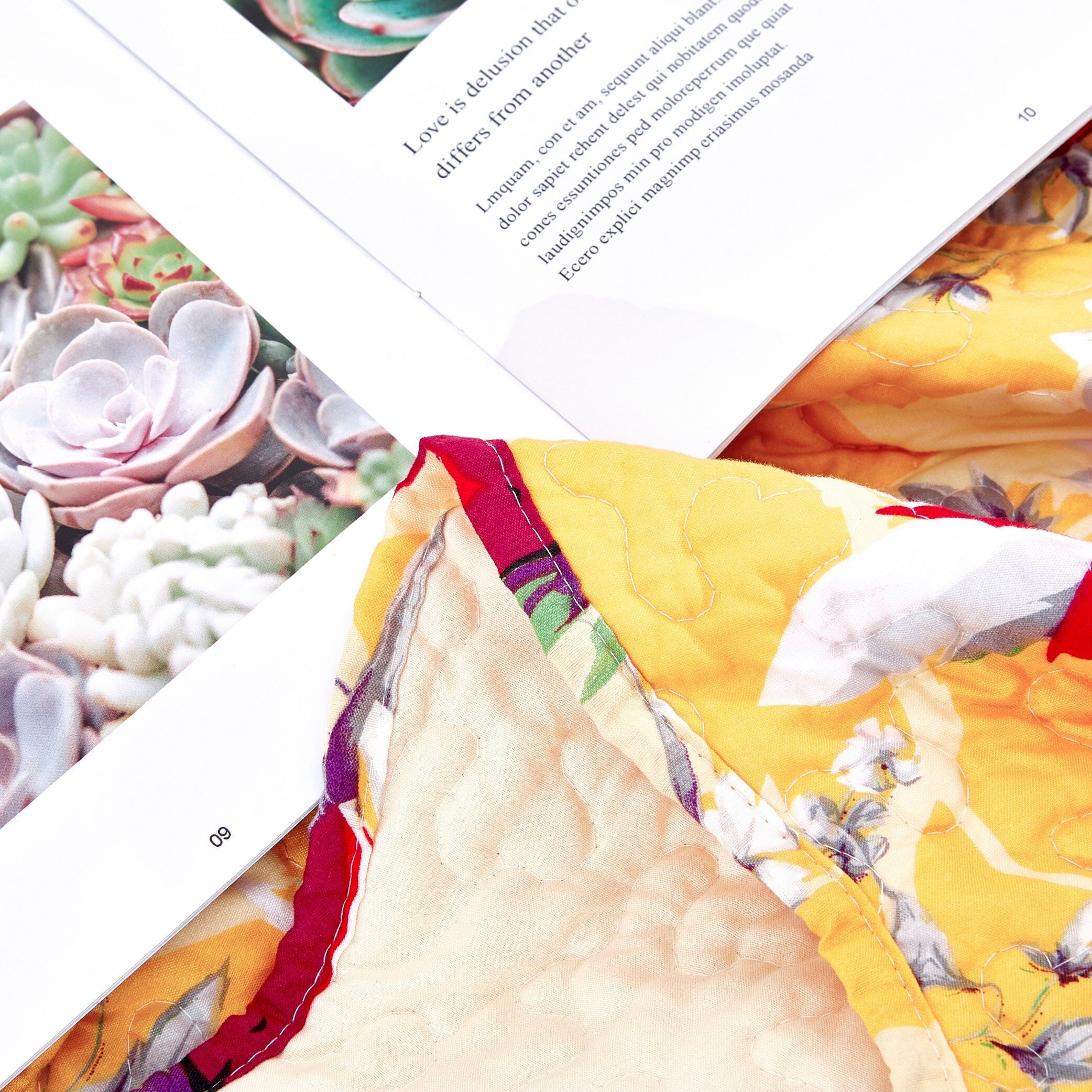 Yellow Floral Quilted Throw Blanket - Hummingbirds Farmhouse Red Flowers for Couch, Sofa or Bed- Scalloped Edges-Tolkye