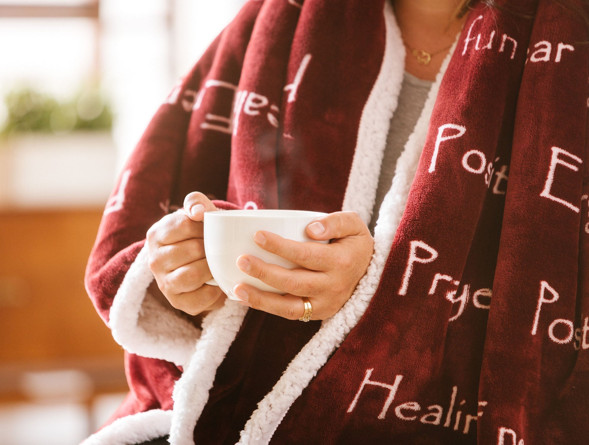 Gift Faux Fur Comfort Words Throw Blanket-Tolkye