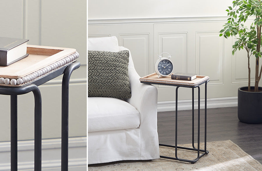 Beaded Edge Sofa Slide Table