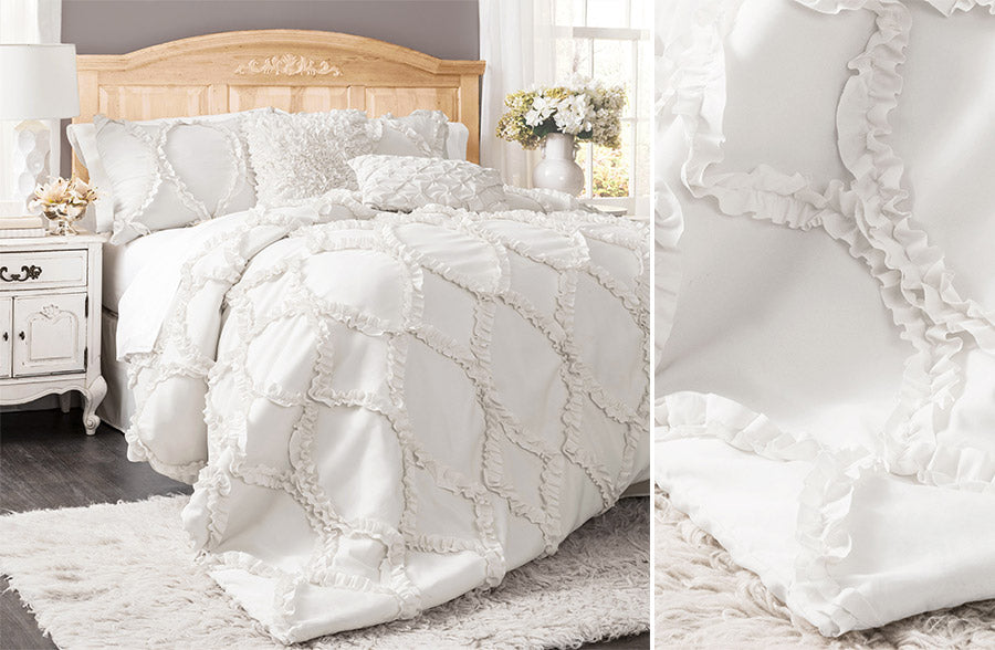 Ribbon Embroidery Bedding, Pick Your Color/Style
