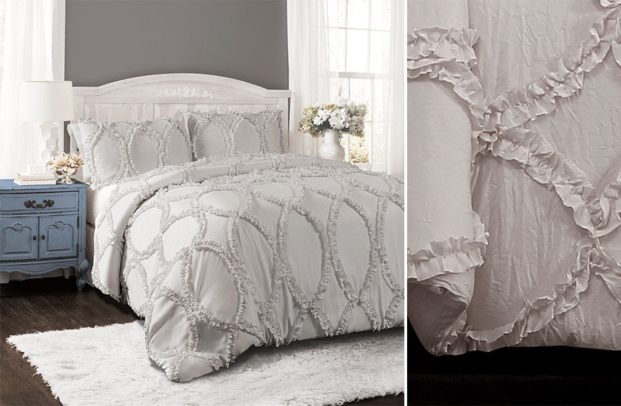 Ribbon Embroidery Bedding, Pick Your Color/Style