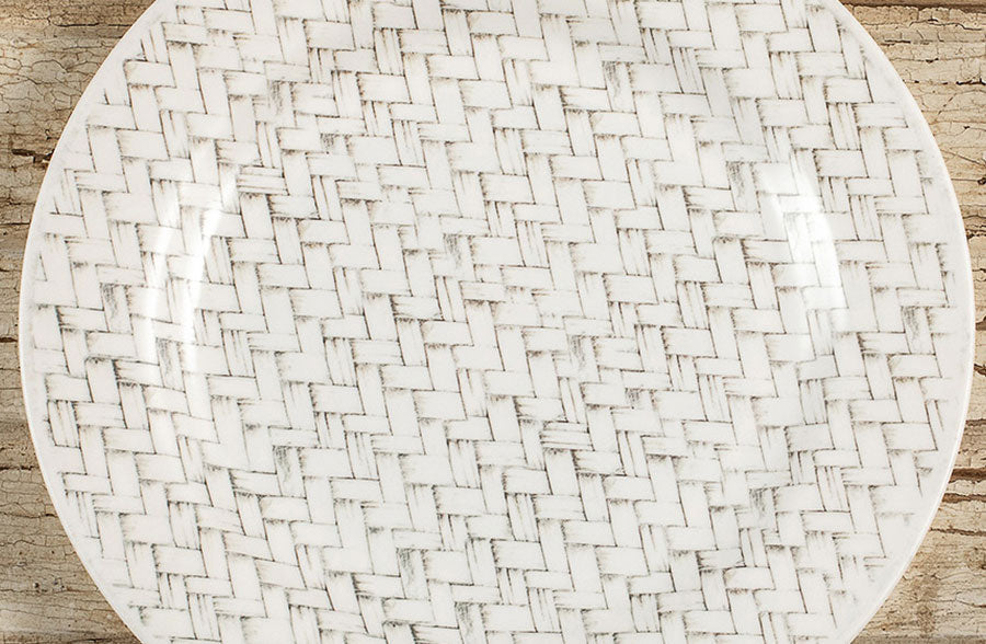 Basket Weave Print Plate Chargers, Set of 4