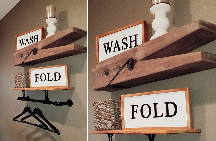 Oversized Wooden Clothespin Shelf, Pick Your Size