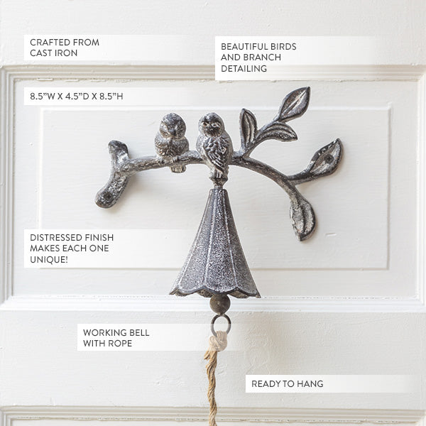 Birds on a Branch Cast Iron Dinner Bell