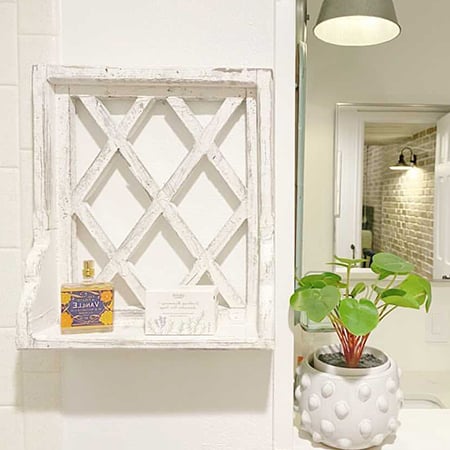 Framed Latticework Shelf, Pick Your Color