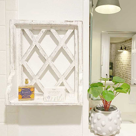 Framed Latticework Shelf, Pick Your Color