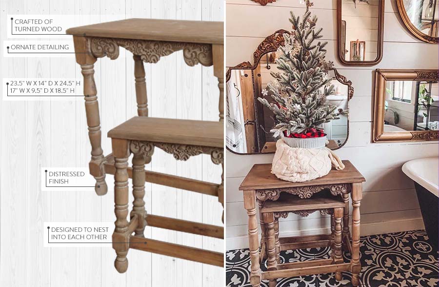 Turned Leg Victorian Nesting Tables, Set of 2