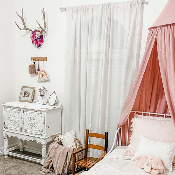 Antique-Inspired Chippy White Wooden Cabinet