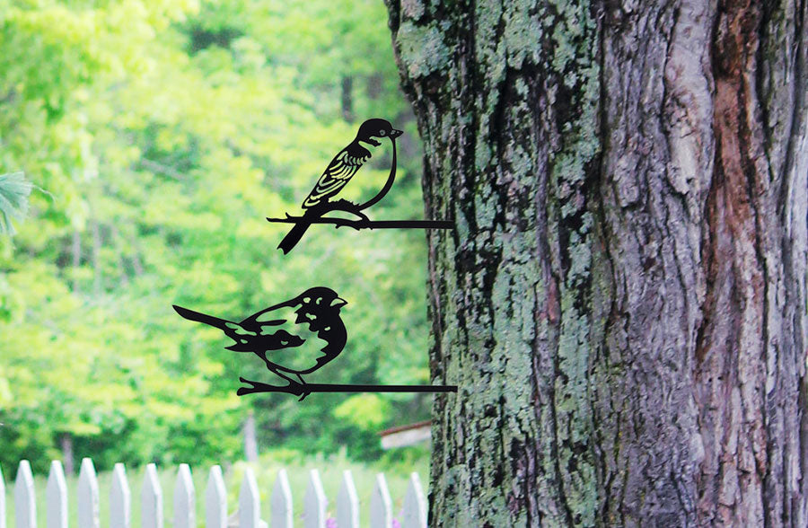 Bird Perch Iron Stakes, Set of 2