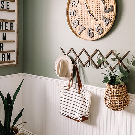 52 Inch Rusted Finish Accordion Wall Hooks