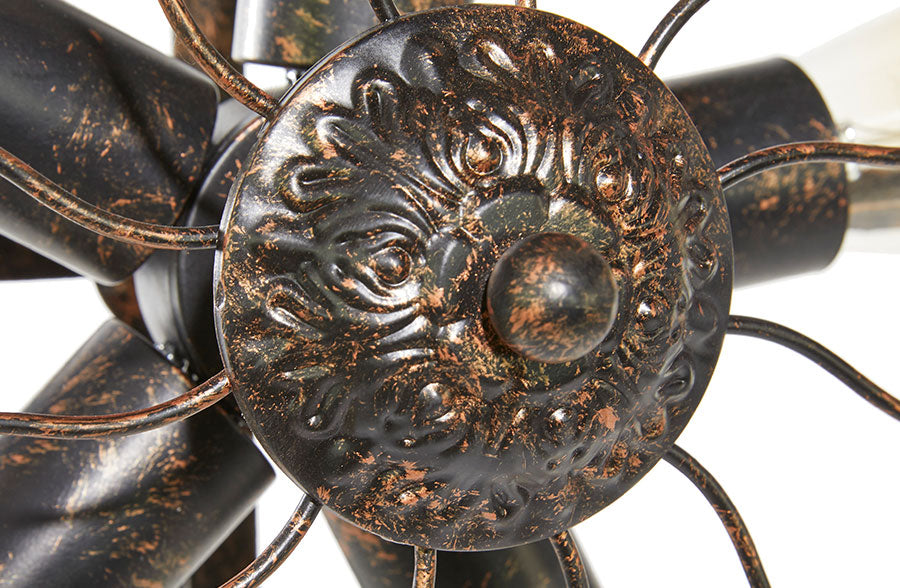 55 Inch Tall Vintage Inspired Fan Floor Lamp