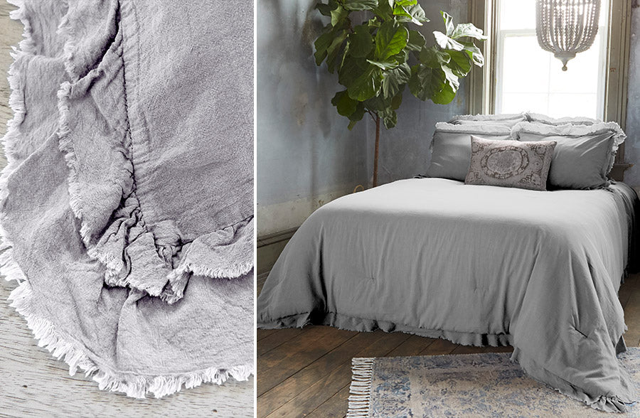 Frayed Edge Comforter 3 Piece Set, Pick Your Color/Size