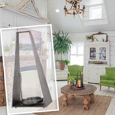 Modern Industrial Candle Lantern