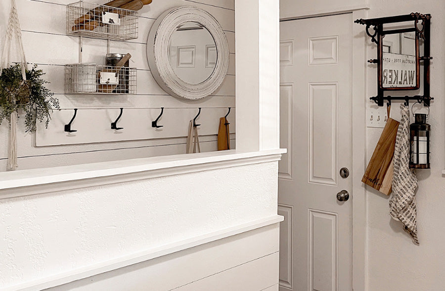 Copper Bathroom Wall Rack with Hook and Mirror