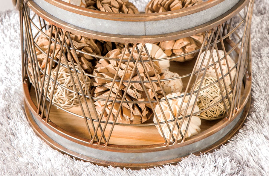 Galvanized Metal and Wood Barrel Planters, Set of 2