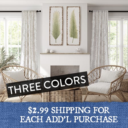 Frill Design Curtain Panel Set, Pick Your Color