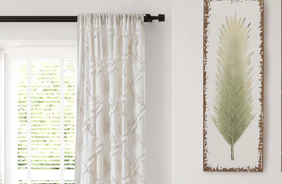 Frill Design Curtain Panel Set, Pick Your Color