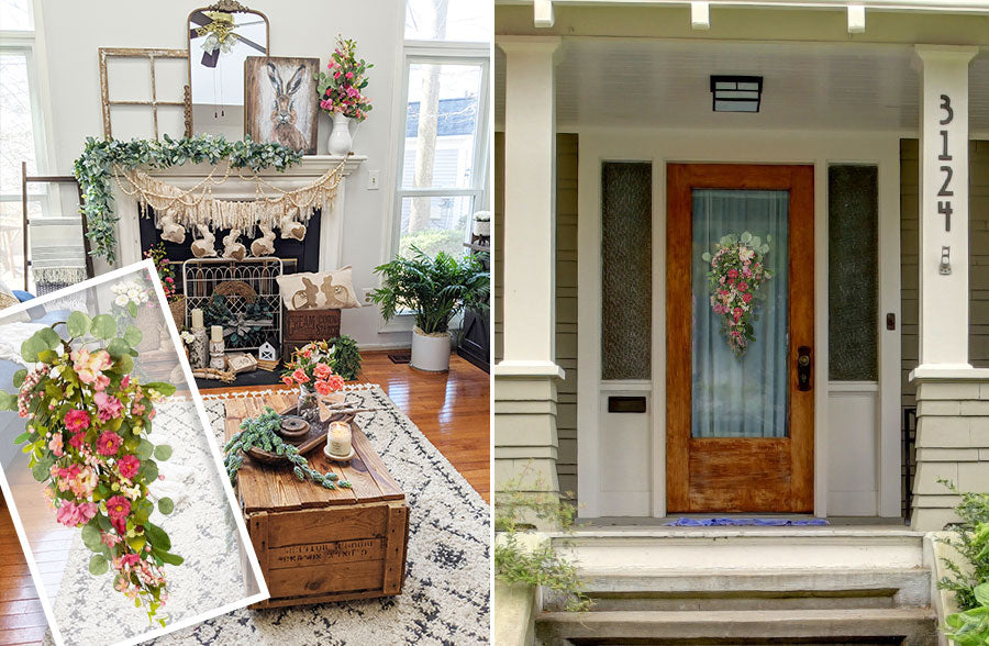 Mixed Floral Spring Swag