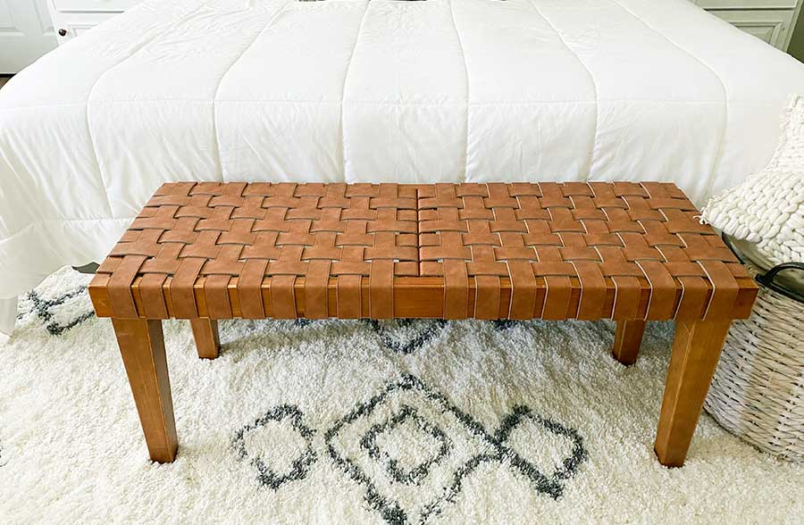Woven Leather Bench
