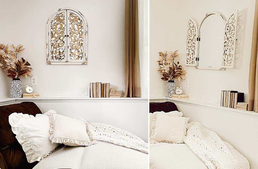 Ornate Distressed Wall Mirror