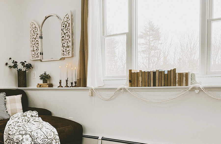 Ornate Distressed Wall Mirror