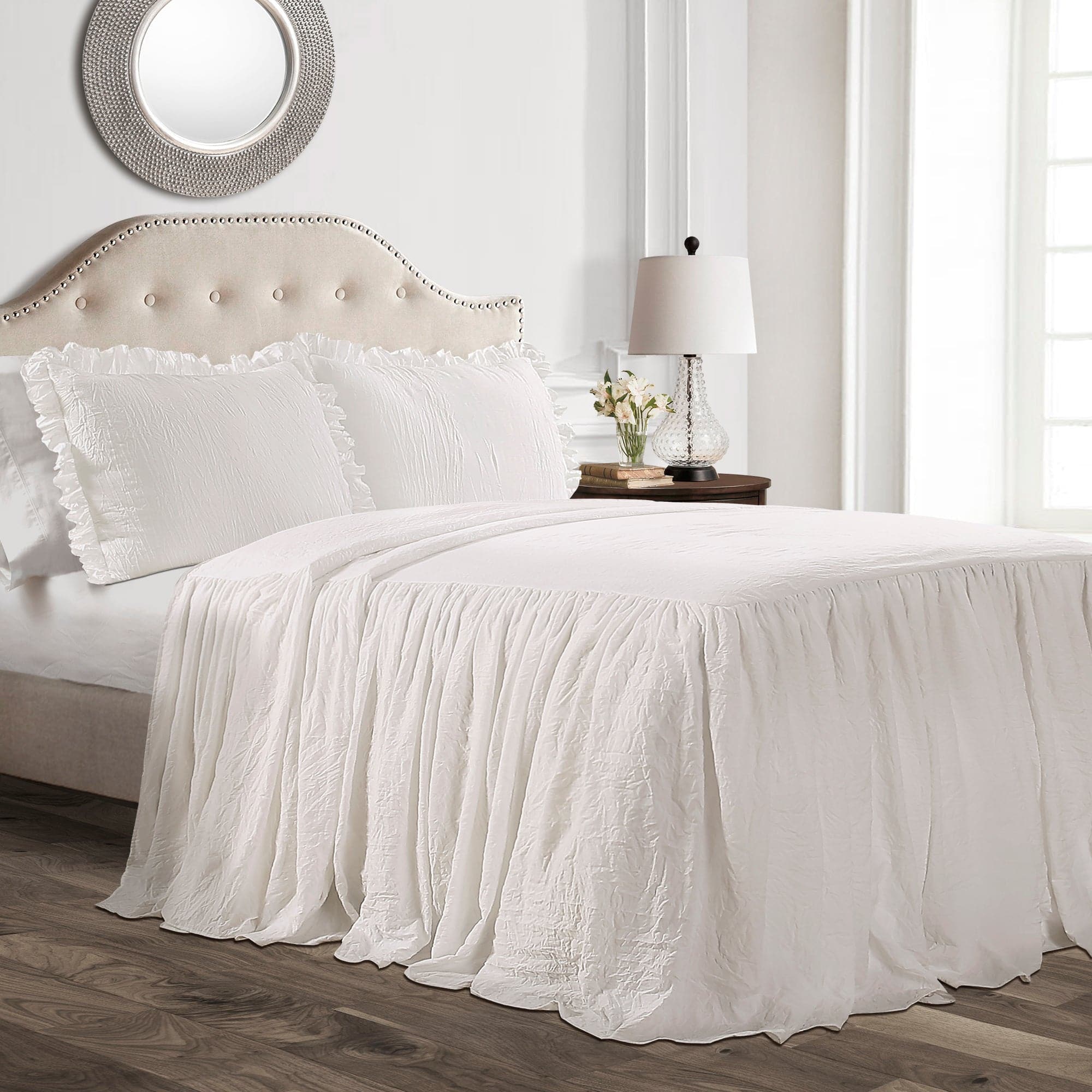 Ruffle Skirt Bedspread Set-Tolkye